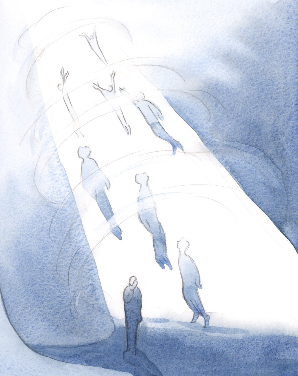 神は死後、栄光の輝きに耐えることができる人々を彼の至福に引き込みますが、まだ恥によって消費されている人々は下で待ちます。 作： エリザベス・ワン