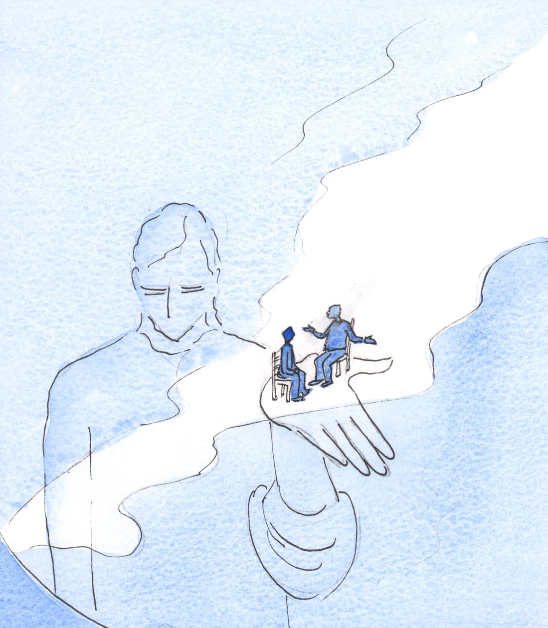 神はすべてのもの、そして神の存在に疑問を呈する人々を含むすべての人々を存在させます、2003年（紙にw - c） 作： エリザベス・ワン