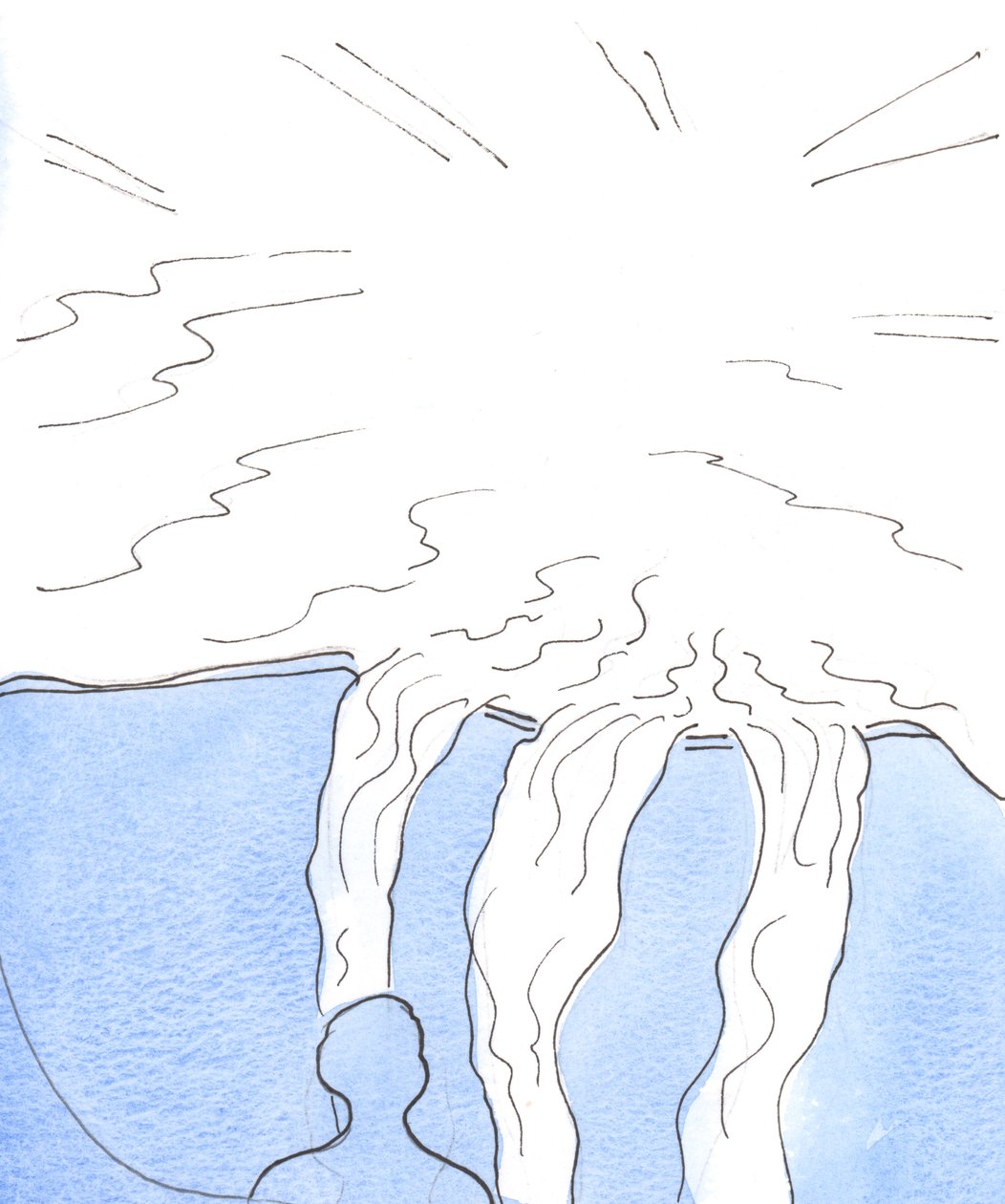 私たちに対する神の愛は、枯渇することも、流れることを止めることもできない広大な水域のようなものです。2003年（紙にw - c） 作： エリザベス・ワン