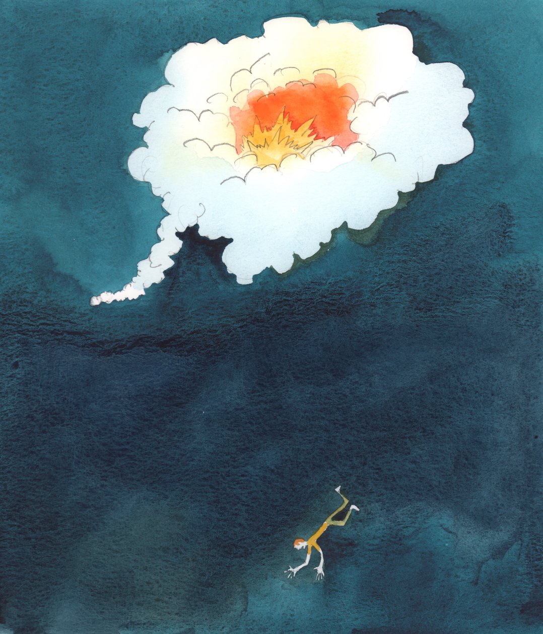 もし私たちがキリストと結ばれて自分の苦しみを『捧げ』、罪人のために執り成すなら、まだキリストのメッセージを聞かず、悔い改めていない人々を助けることができる」2005年（紙に水彩画） 作： エリザベス・ワン