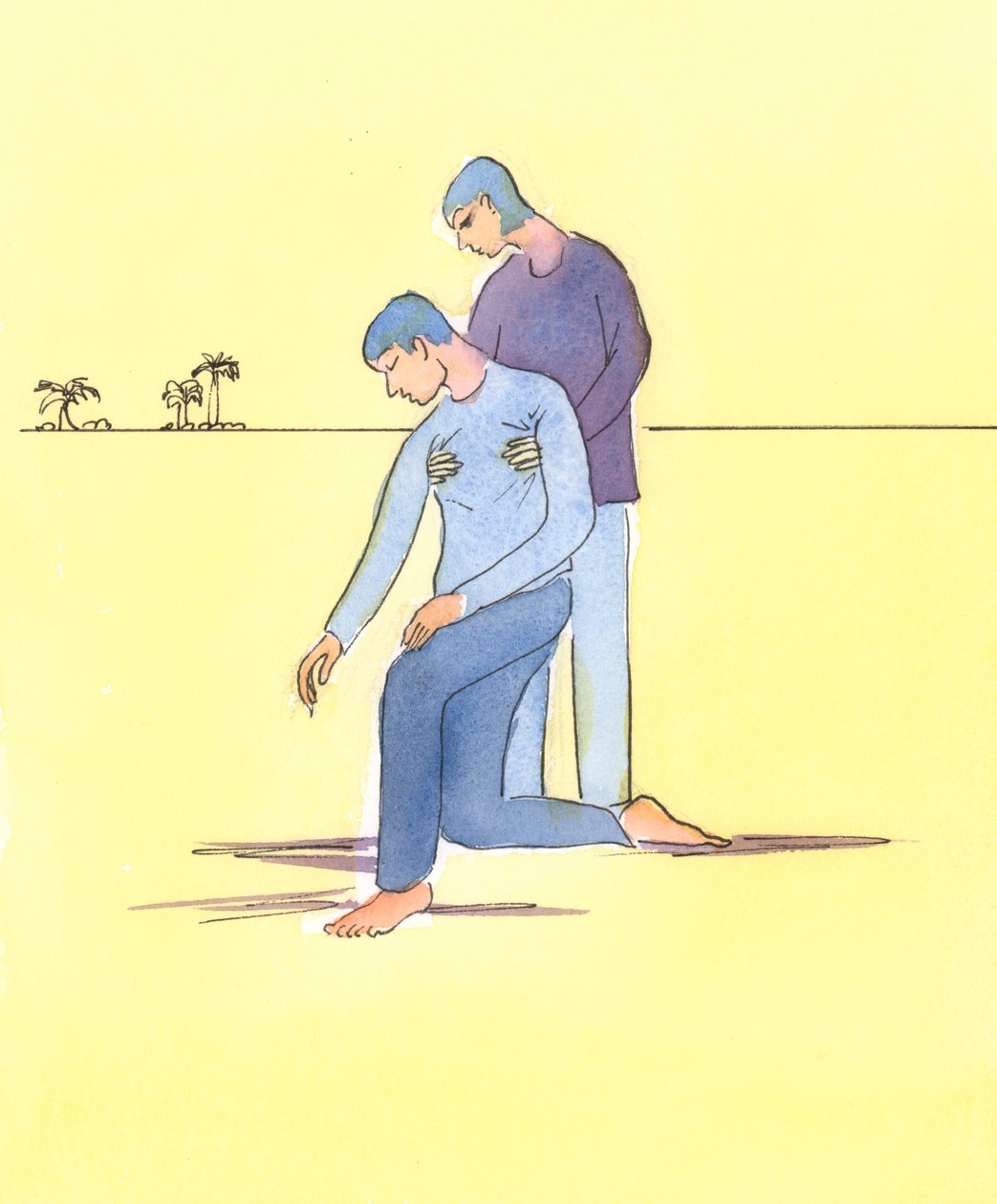 困っている人のために祈るだけでは必ずしも十分ではありません、2004年（紙にw - c） 作： エリザベス・ワン