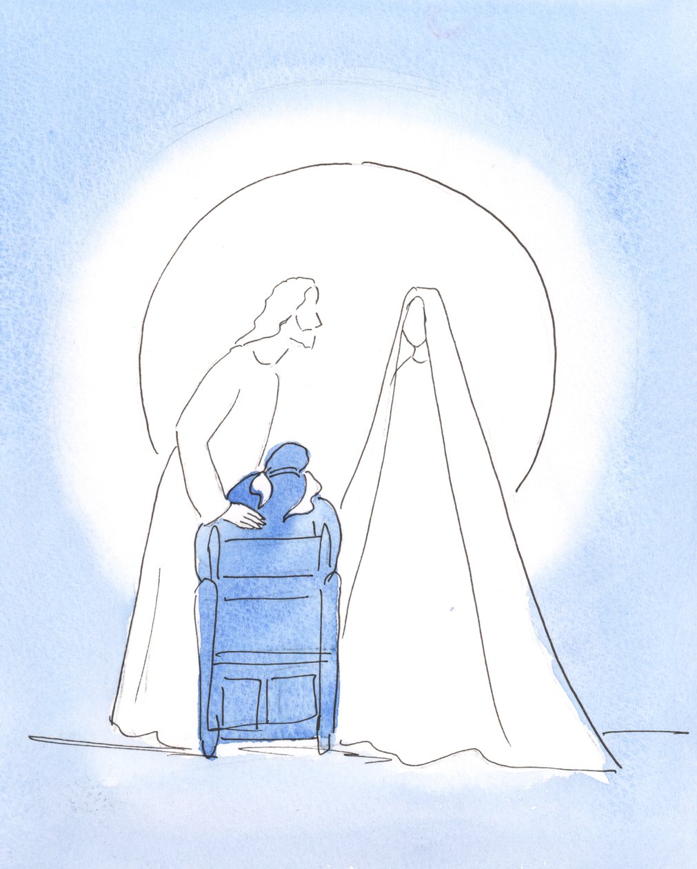私たちの祝せられたお嬢様は私と一緒に、息子と一緒にイースターの挨拶をしました。彼らは両方とも、彼らに会うことの私の喜びと、彼らが天国で幸せであることを知ることの私の喜び、2003年（紙にw - c）に喜んでいました。 作： エリザベス・ワン