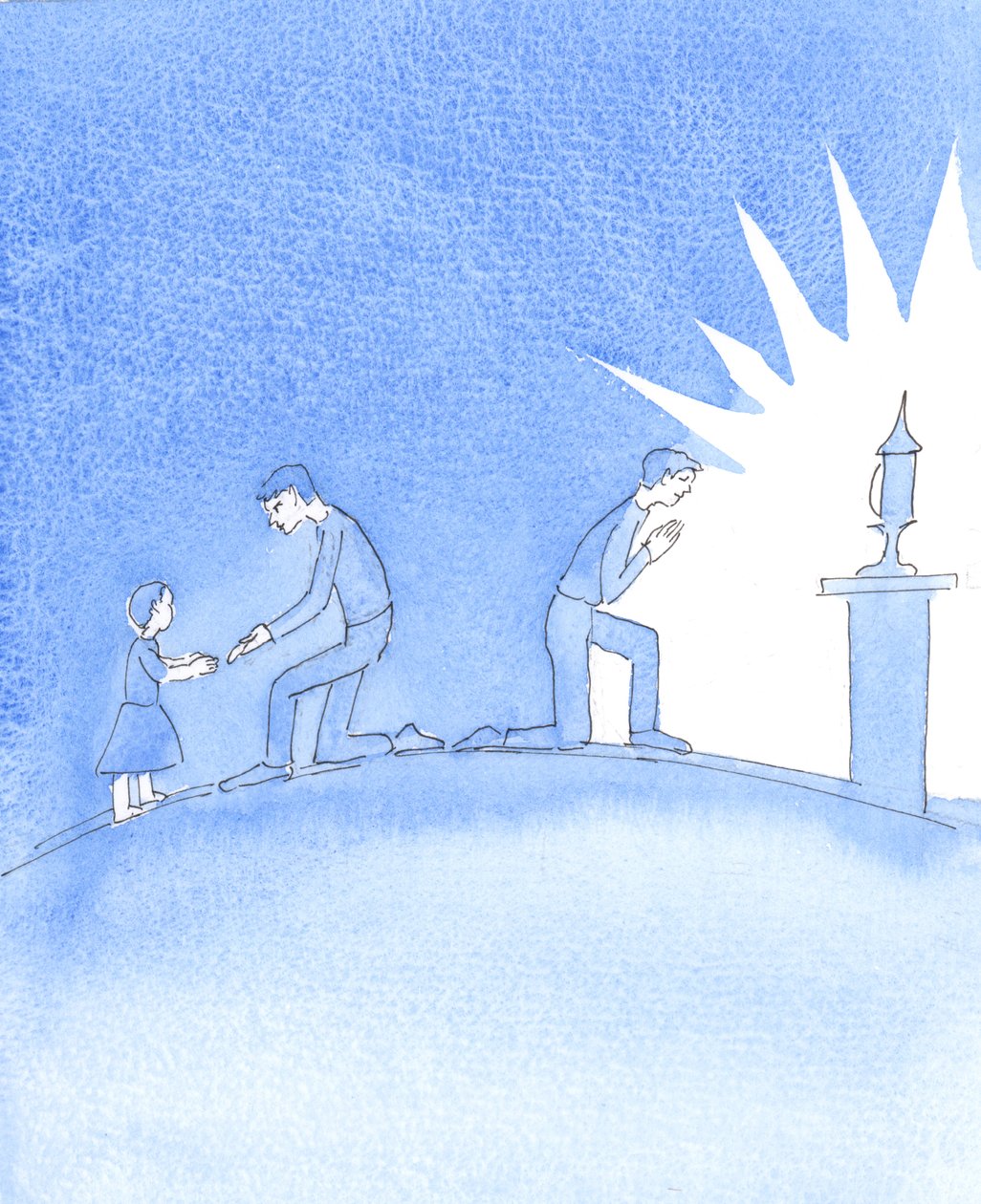 キリストに愛を示す私たちがキリストの「小さな者たち」に愛を示すとき、私たちはキリストへの愛を示すことになる。しかし、キリストは、そのような奉仕が、聖体において、キリストに直接愛を示すことの代用になってはならないことを私たちに知ってほしいと願っておられる。 作： エリザベス・ワン