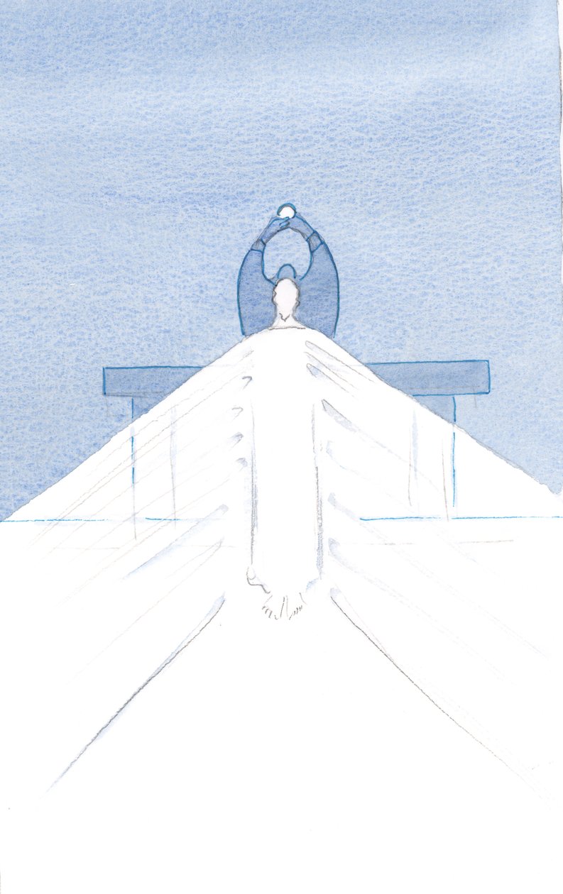 キリストの美しさはまばゆいばかりです。彼はここに静かに立っており、祈りの中で彼の民に本当に存在しています。、2000年（紙にw - c） 作： エリザベス・ワン