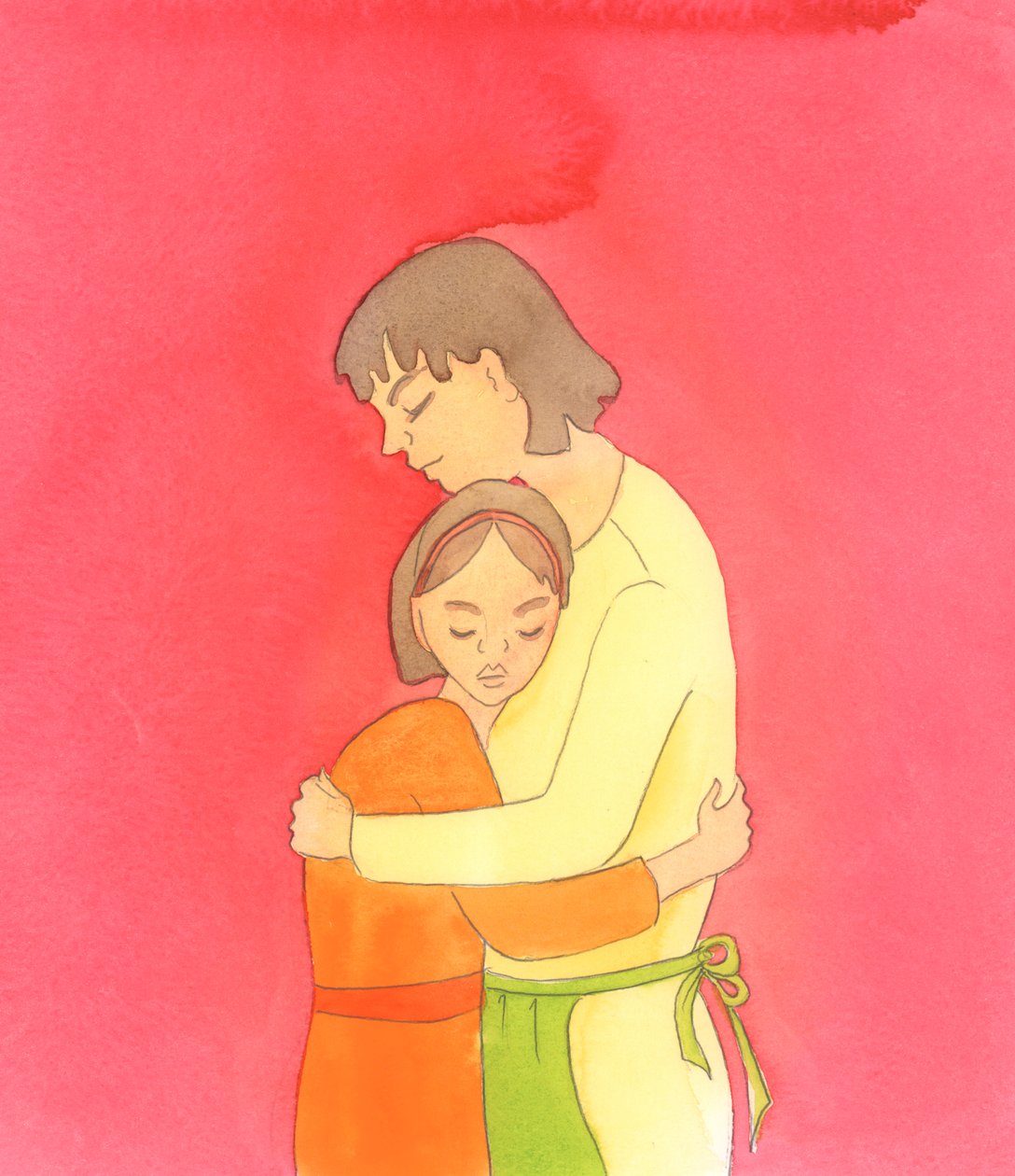 キリストの親しい友人たちがキリストの臨在の中で経験する慰めは、苦悩する少女が母親に抱かれるときに経験する慰めのようだ。 作： エリザベス・ワン