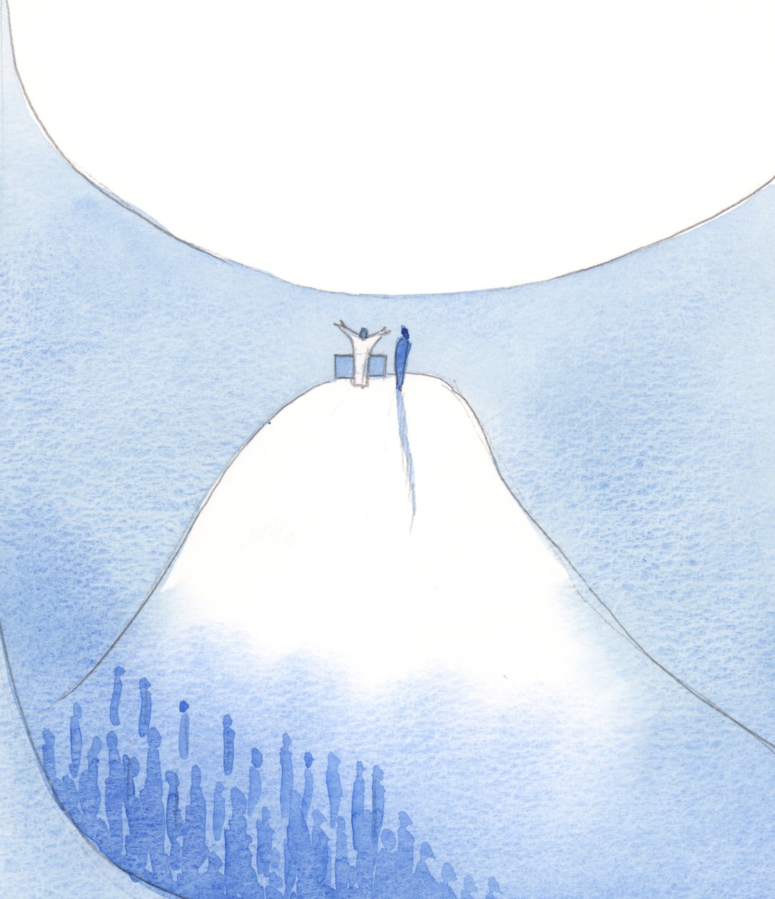 地上での人生の最大の喜びは、2002年に聖なる山で、組合の頂上で、キリストと完全に一致して生きることです（紙にw - c） 作： エリザベス・ワン