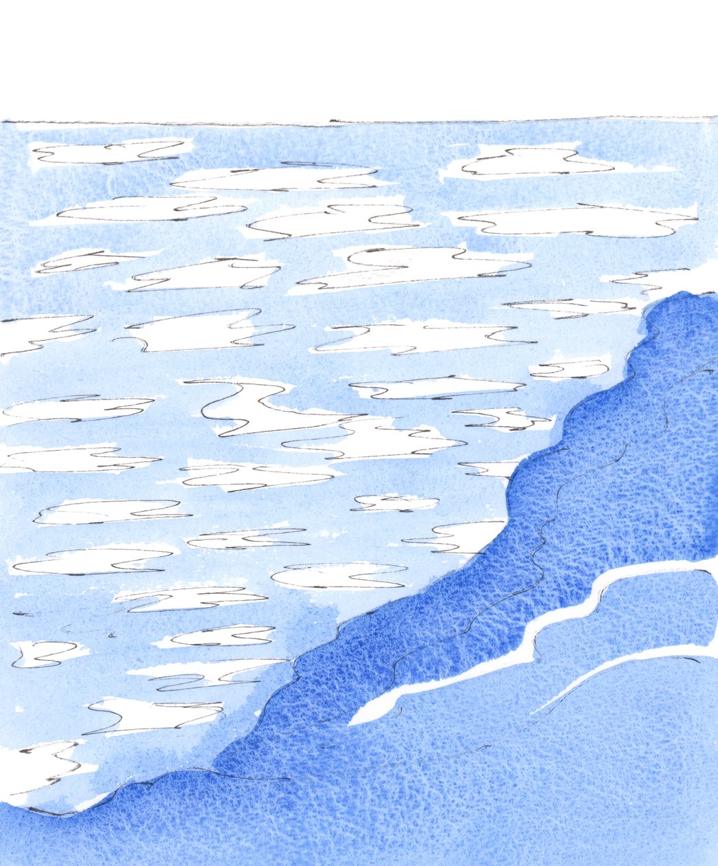 カトリック信者が、キリストへの畏敬や聖体に現存するキリストへの愛なしに、教えたり、組織したり、計画したり、プログラムを運営したり、生活しようとするところならどこでも、2004年（紙に水彩画） 作： エリザベス・ワン