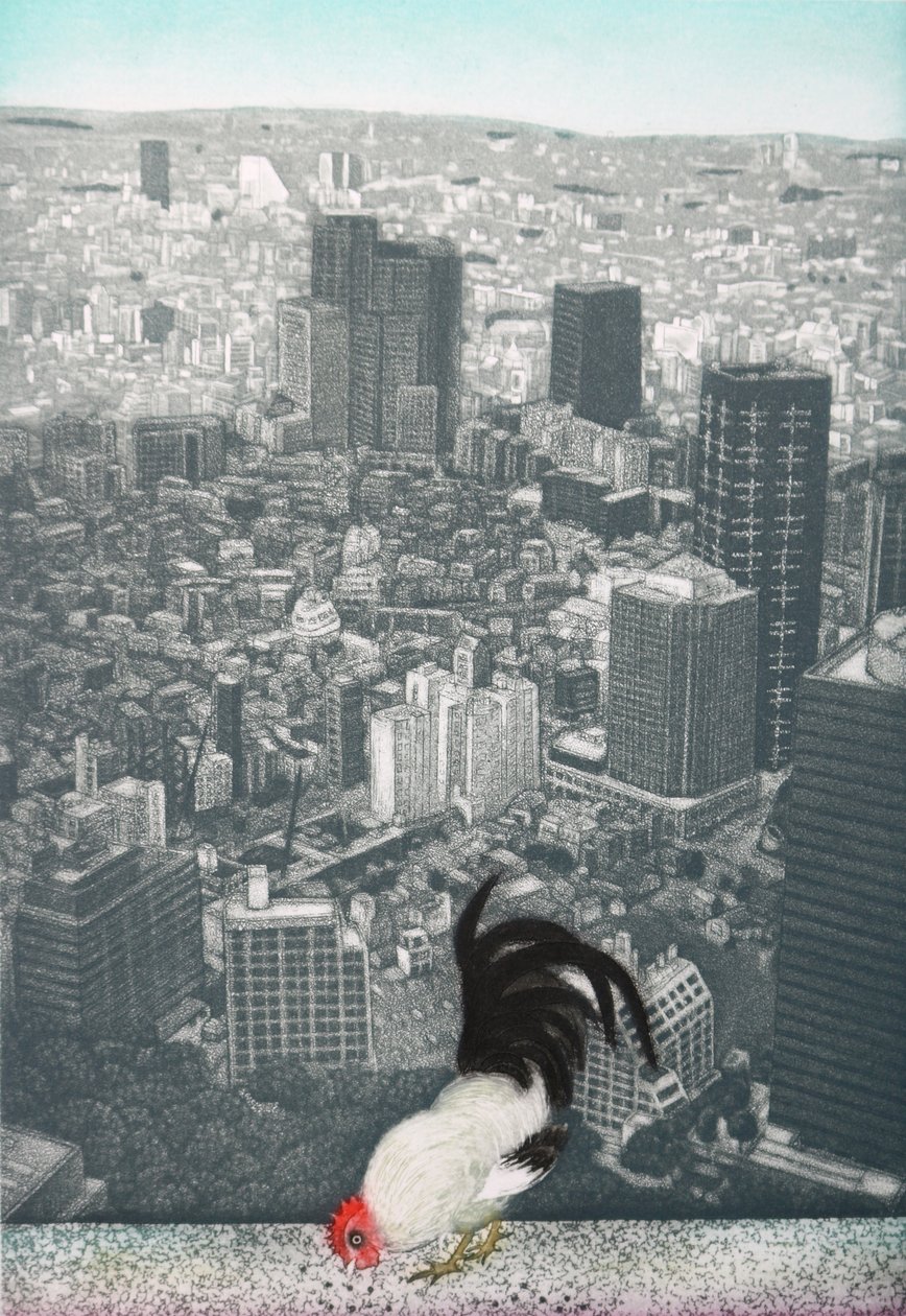 寂聴の雄鶏, 2009 （エッチング） 作： 相田恵美子