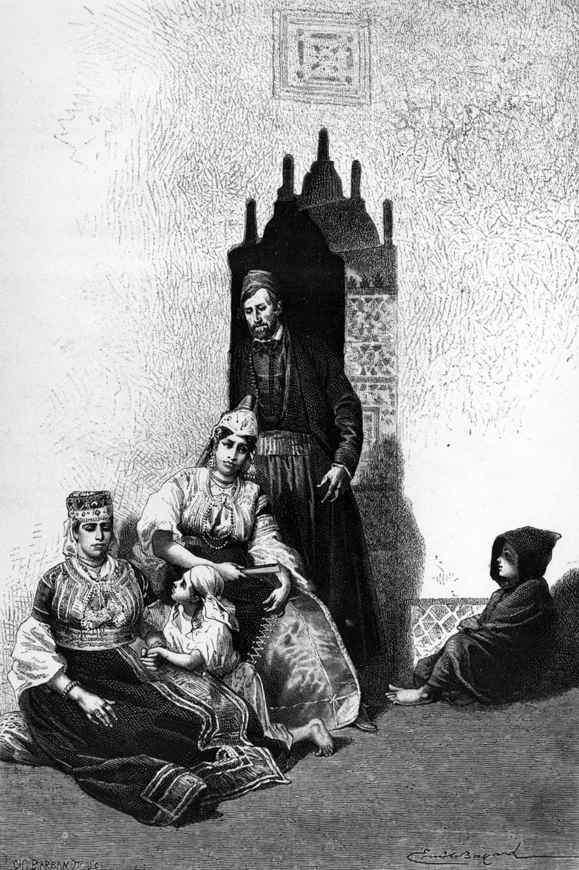 1878年のモロッコのユダヤ人家族 作： エミール・アントワーヌ・バヤール