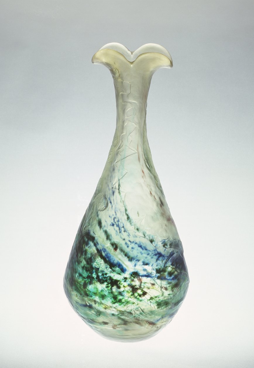 1900年頃、エミールゴールによって彫刻と装飾が施された花瓶 作： エミール・ガル