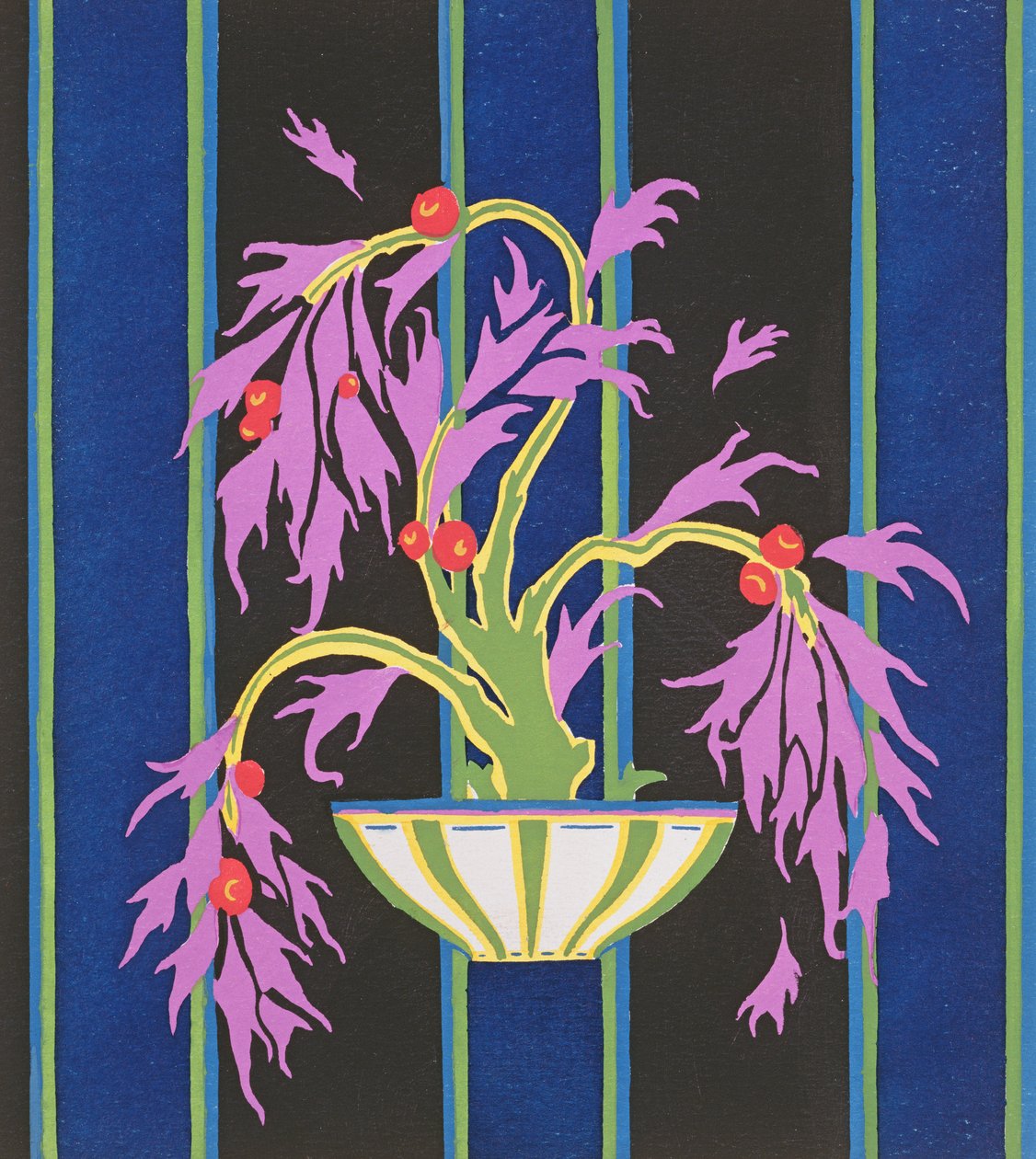 「Floreal: Dessins & Coloris Nouveau」のデザイン モチーフ、1920 年頃 (ステンシル プリント) 作： エミール・アラン・セギ