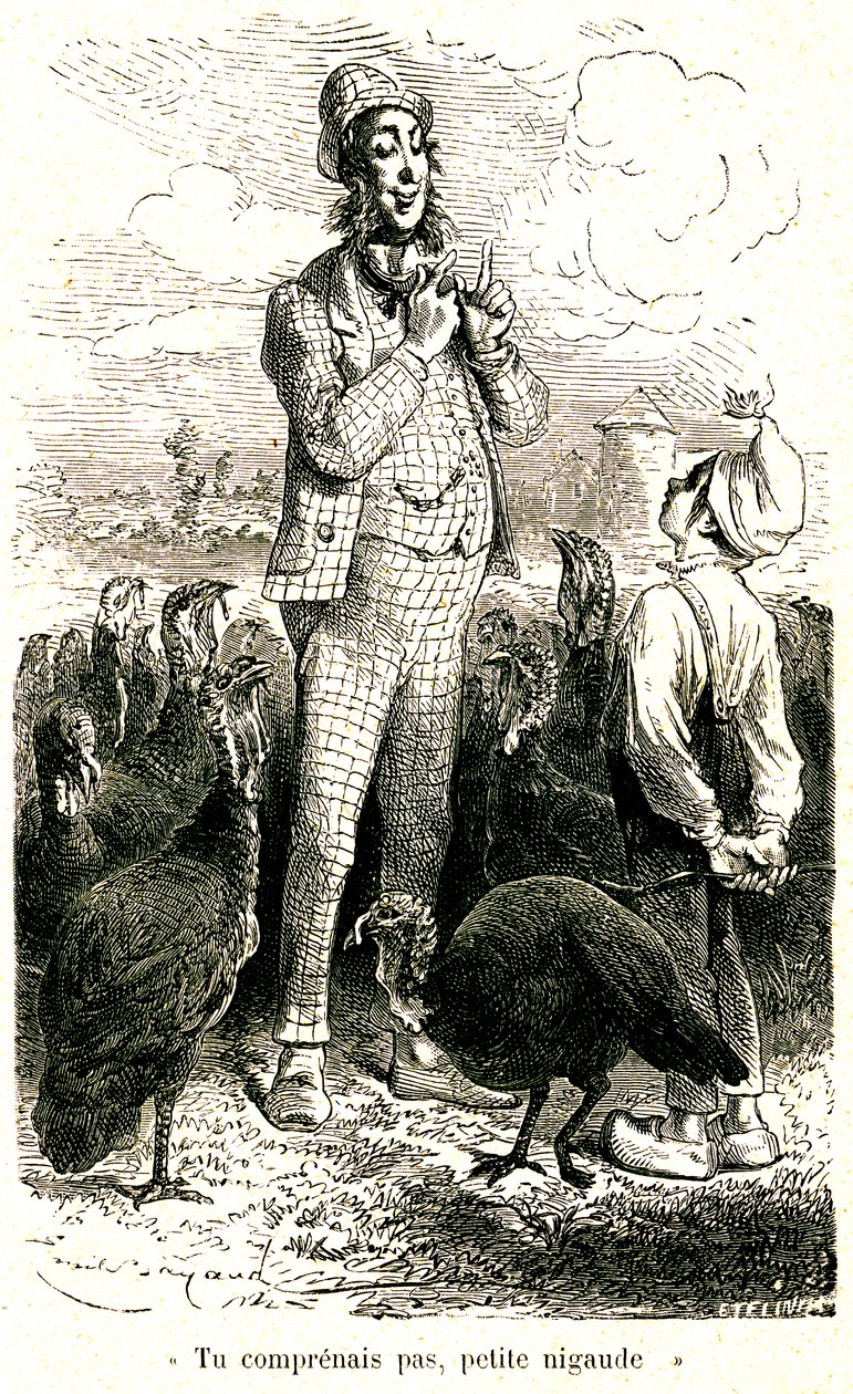 イギリス人は七面鳥を買いたがっているが、ジュリアンは彼のアクセントを理解できない。 作： エミール・アントワーヌ・バヤール