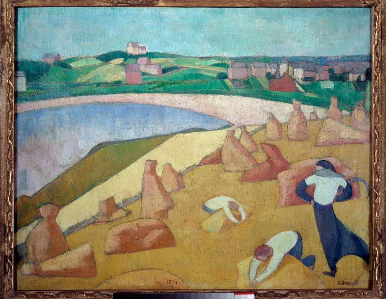 海辺の収穫、1891年のサン・ブリアック・シュル・メール。エミール・ベルナール（1868-1941）の絵画 作： エミール・バーナード