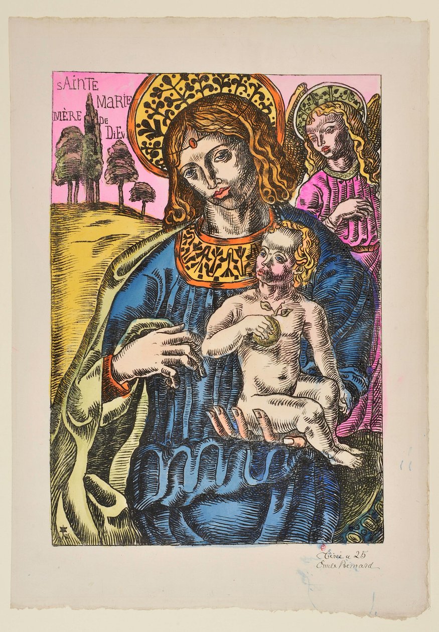 Sainte Marie Mutter Gottes: Die Jungfrau und der Engel mit Nimbus 作： エミール・バーナード