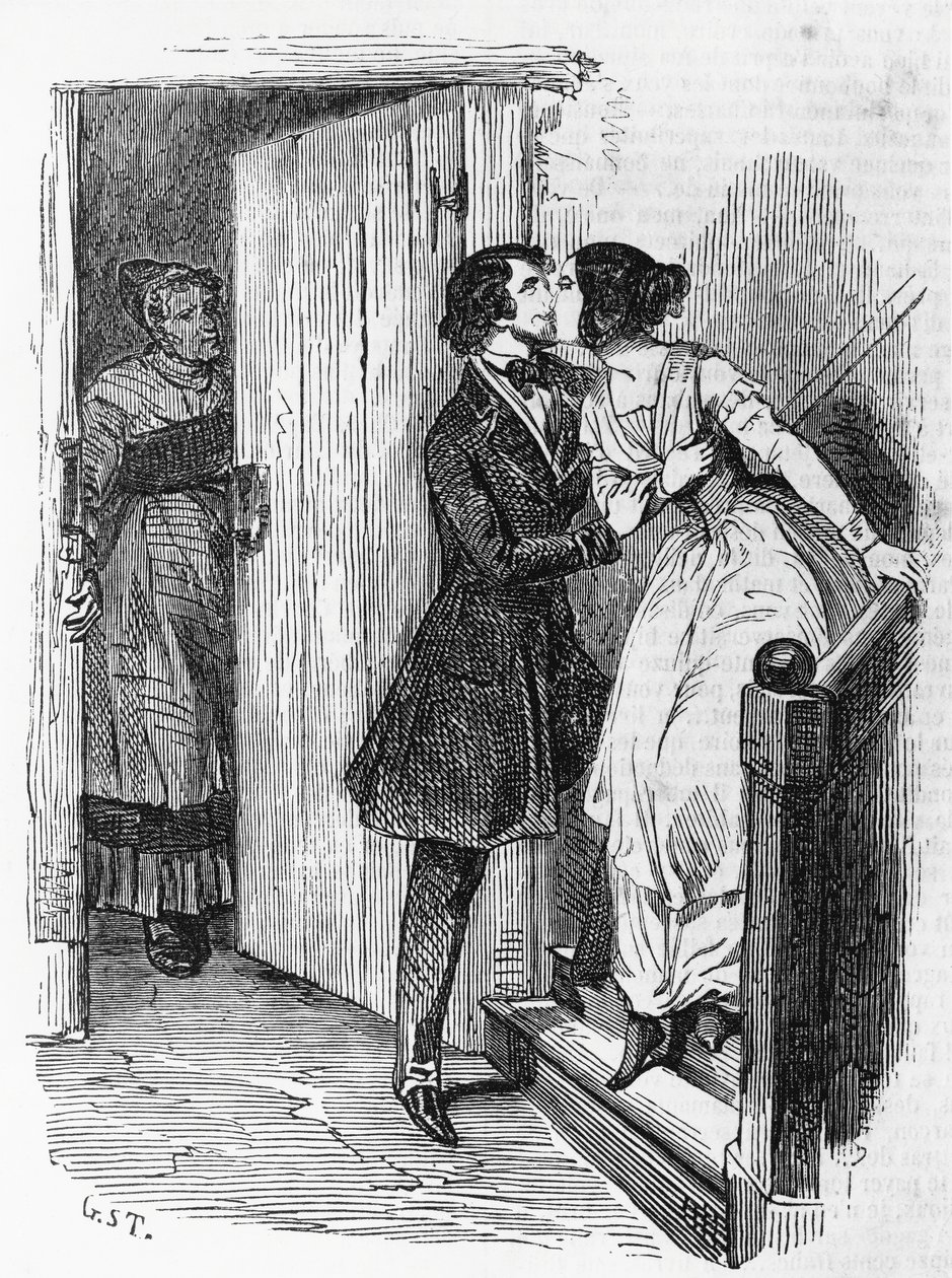 Emile Deschamps (1822-1893) による彫刻、Human Comedy と題された多巻コレクションからの Honore de Balzac (1799-1850) による小説、Eugenie Grandet のイラスト 作： エミール・デシャン
