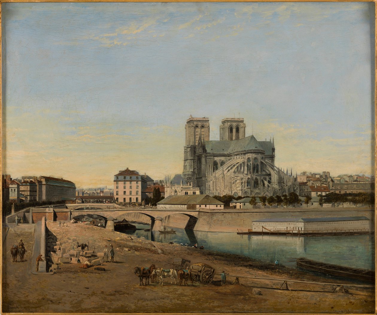フランス語：Le chevet de Notre-Dame, vue du quai de la Tournelle 作： エミール・ハルアート