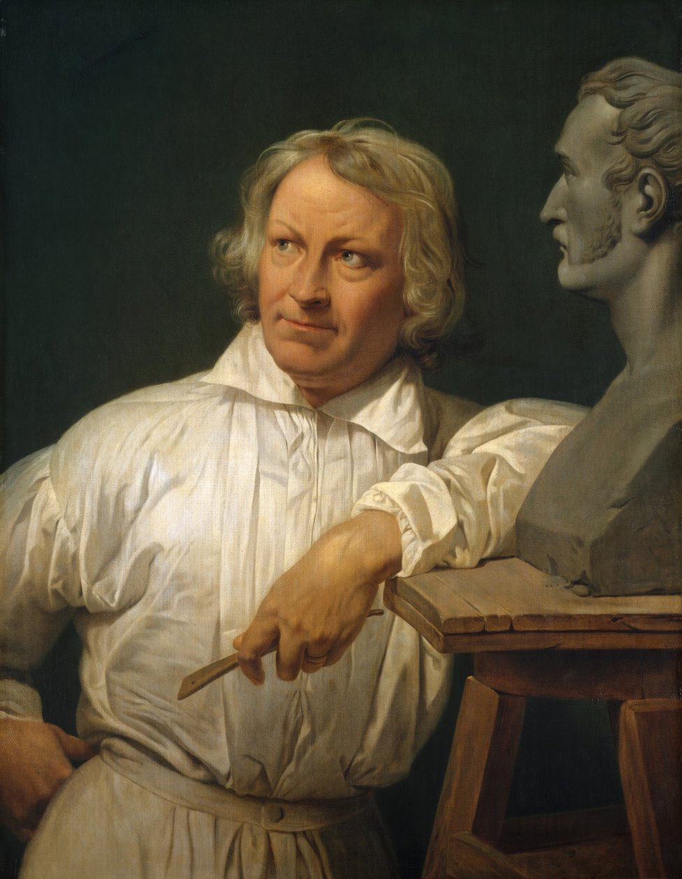 1833年以降のHorace Vernetのバストを備えたBertel Thorvaldsen 1768-1844。 作： エミール・ジャン・オレス・ヴェルネ