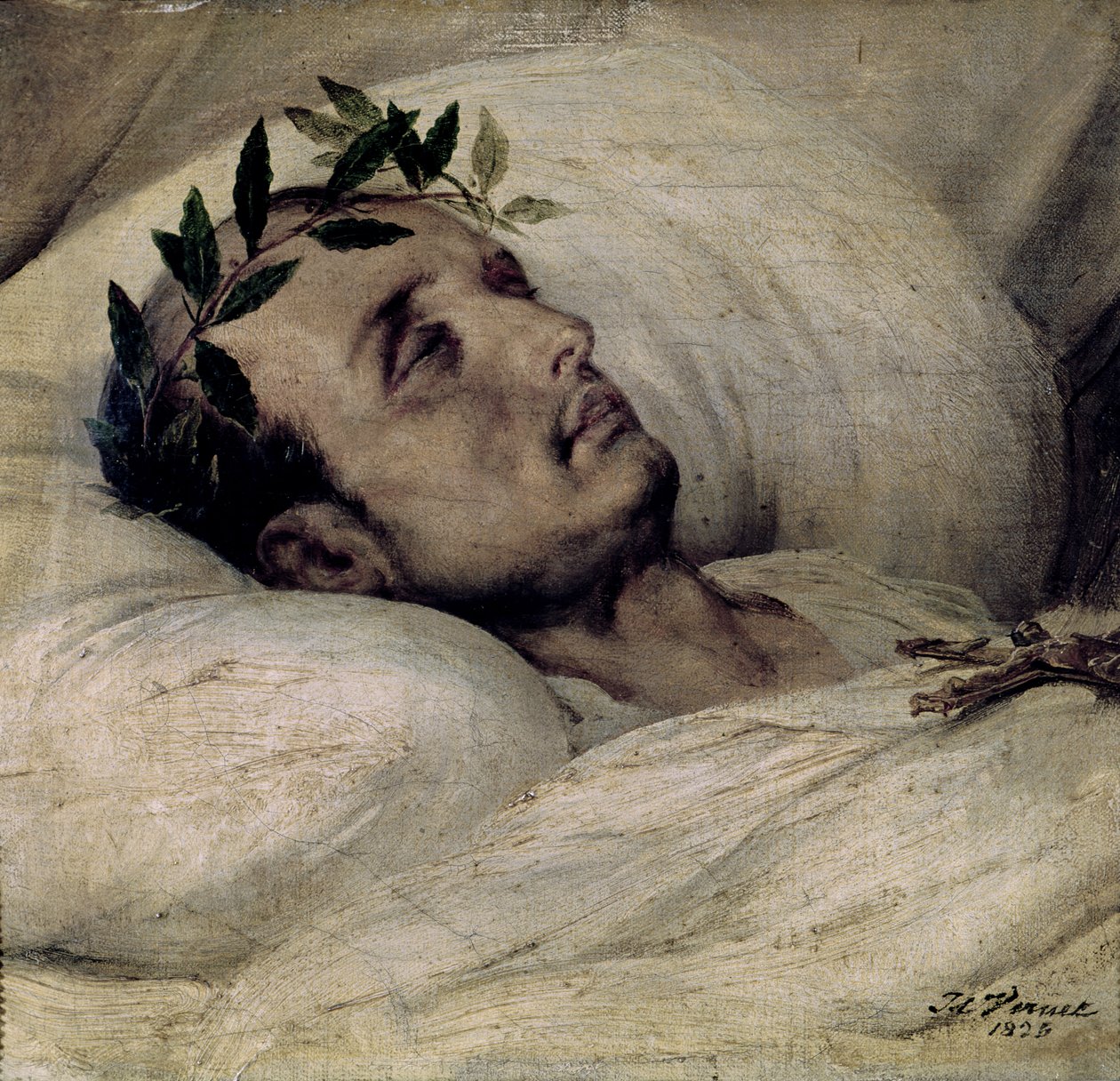 彼の死の床にいるナポレオンI（1769-1821） 作： エミール・ジャン・オレス・ヴェルネ