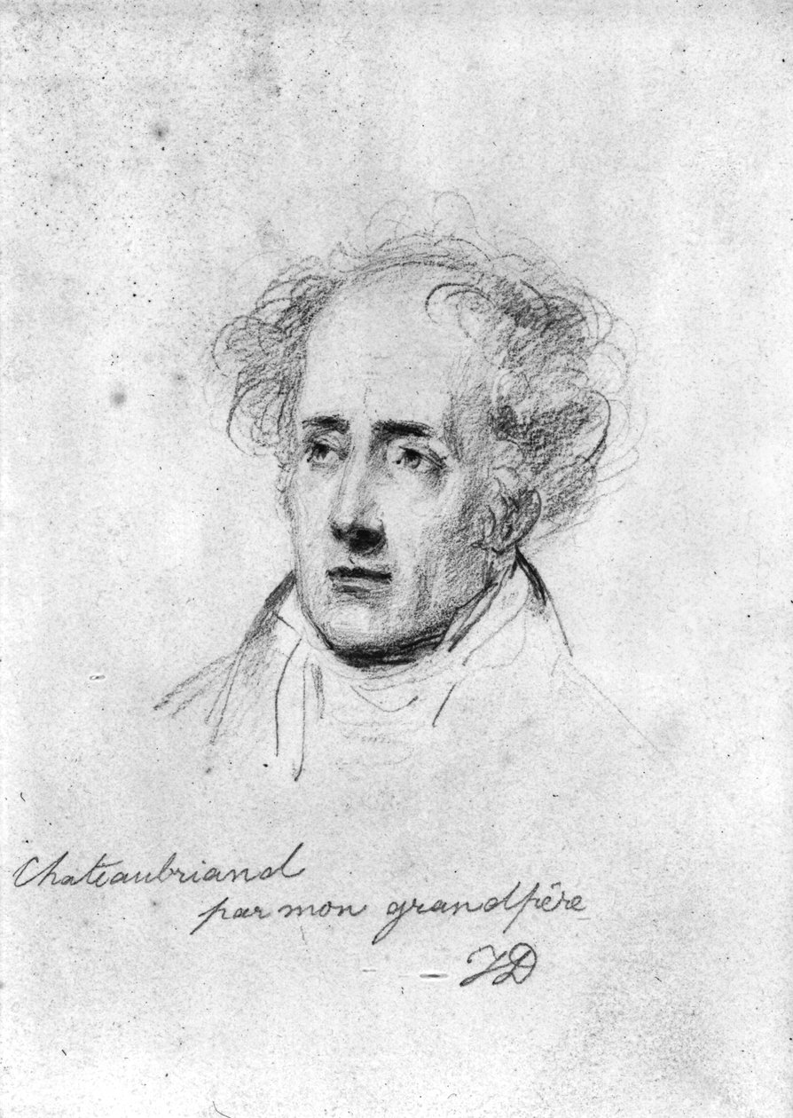 フランソワ・ルネの肖像（1768-1848）シャトーブリアンの子爵、c.1829 作： エミール・ジャン・オレス・ヴェルネ