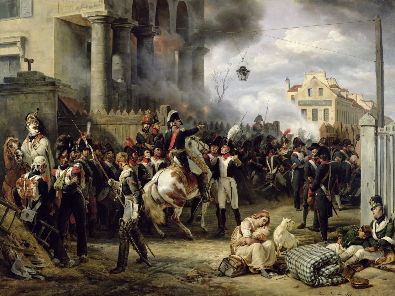 1814年、1820年3月30日、パリ防衛時のクリシーの門 作： エミール・ジャン・オレス・ヴェルネ