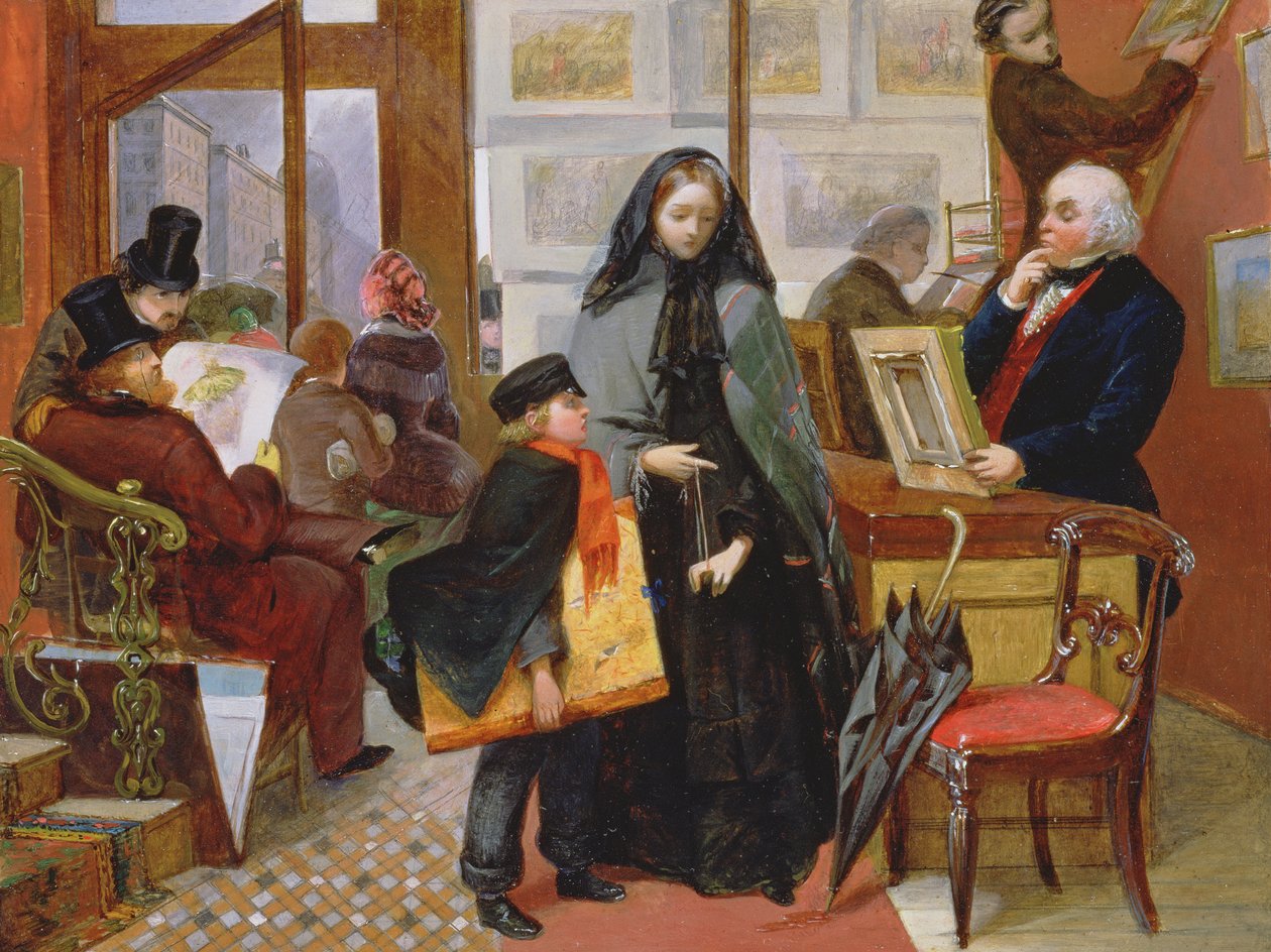 「無名と友のない」のための研究、c.1857（パネルに油彩） 作： エミリー・メアリー・オズボーン