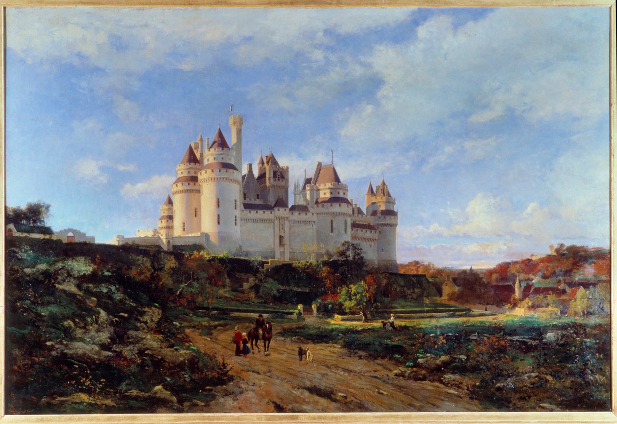 オワーズ河畔のピエールフォン城の眺め エマニュエル・ランシエ（1835-1893）の絵画 19世紀 ボーヴェ。オワーズ地方博物館 作： エマニュエル・ランシエ