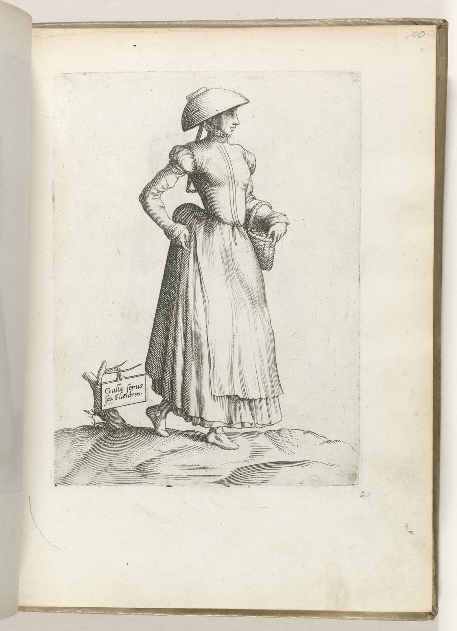 GallaまたはFlandrenを保管してください。 (オブジェクトのタイトル) Dienstbode uit Vlaanderen, gekleed volgens de mode van ca. 1550 私たちの時代のさまざまな国の態度（シリーズタイトル） 作： エネア・ビコ