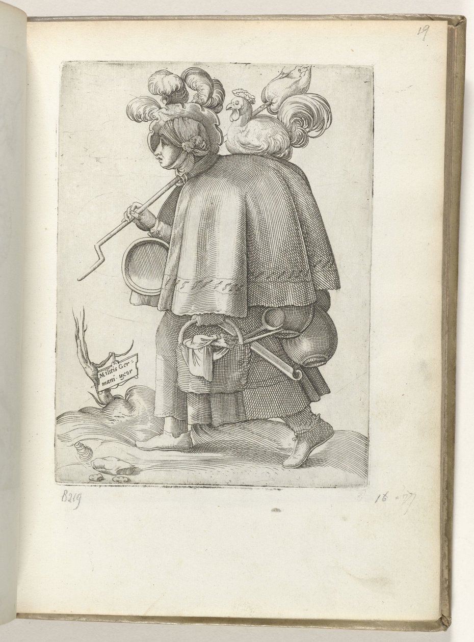 ドイツ兵の妻 (オブジェクトのタイトル) Duitse Soldatenvrouw, gekleed volgens de mode van ca. 1550 私たちの時代のさまざまな国の態度 作： エネア・ビコ