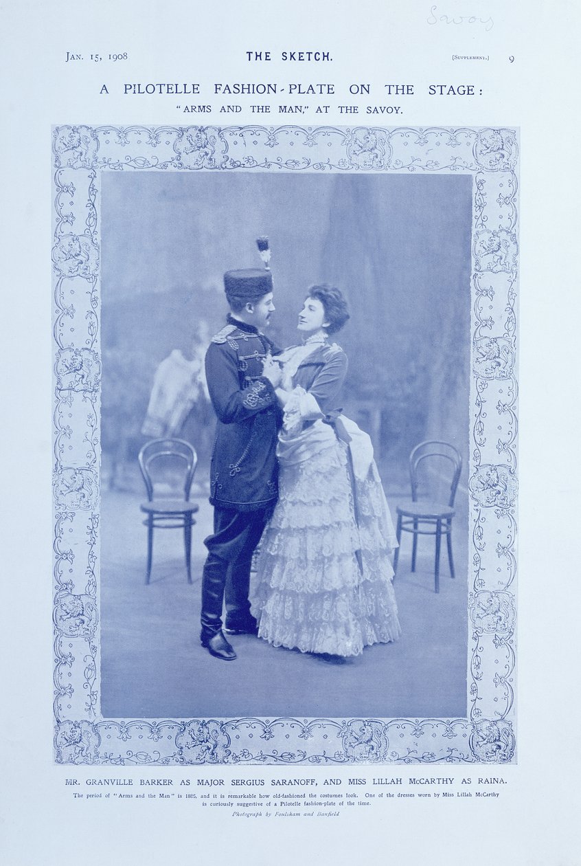 ステージ上のパイロットのファッションプレート、1908年1月15日 作： 英語の写真家