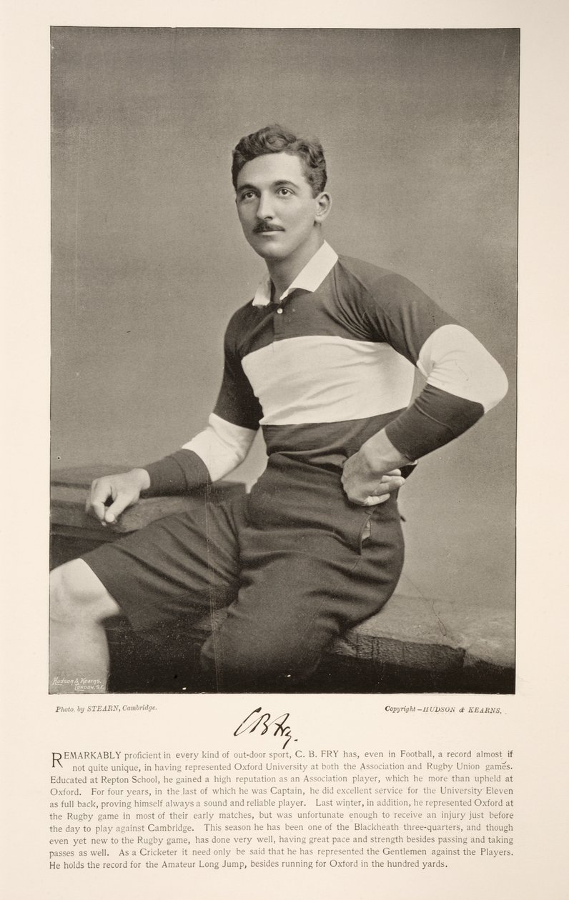 有名なサッカー選手のCBフライ、1895年 作： 英語の写真家