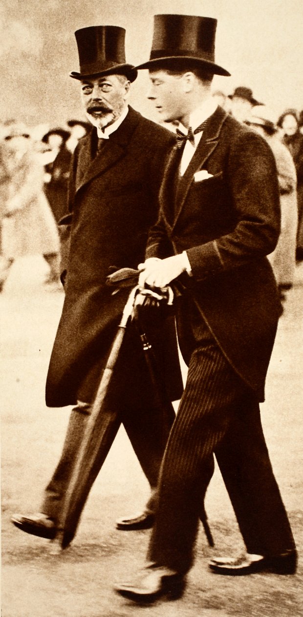 1920年代後半の父と息子-ジョージ王子とエドワード王子 作： 英語の写真家