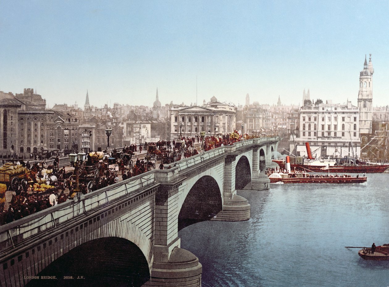 ロンドン橋c.1900（カラー写真後） 作： 英語の写真家
