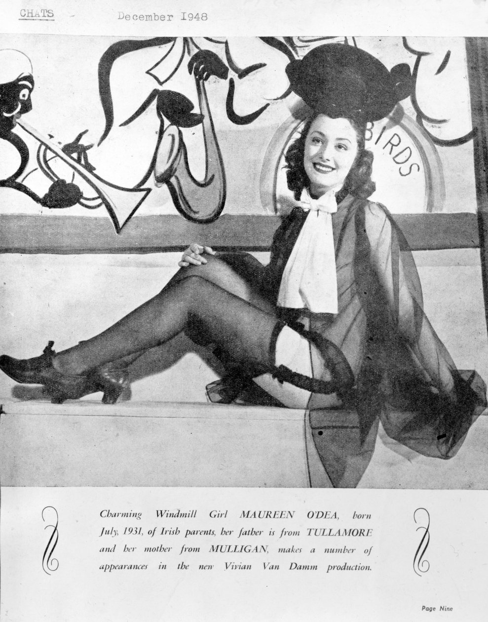 ヴィヴィアンファンダムの「ウィンドミルガールズ」の1人であるモーリーンオディア、1948年 作： 英語の写真家