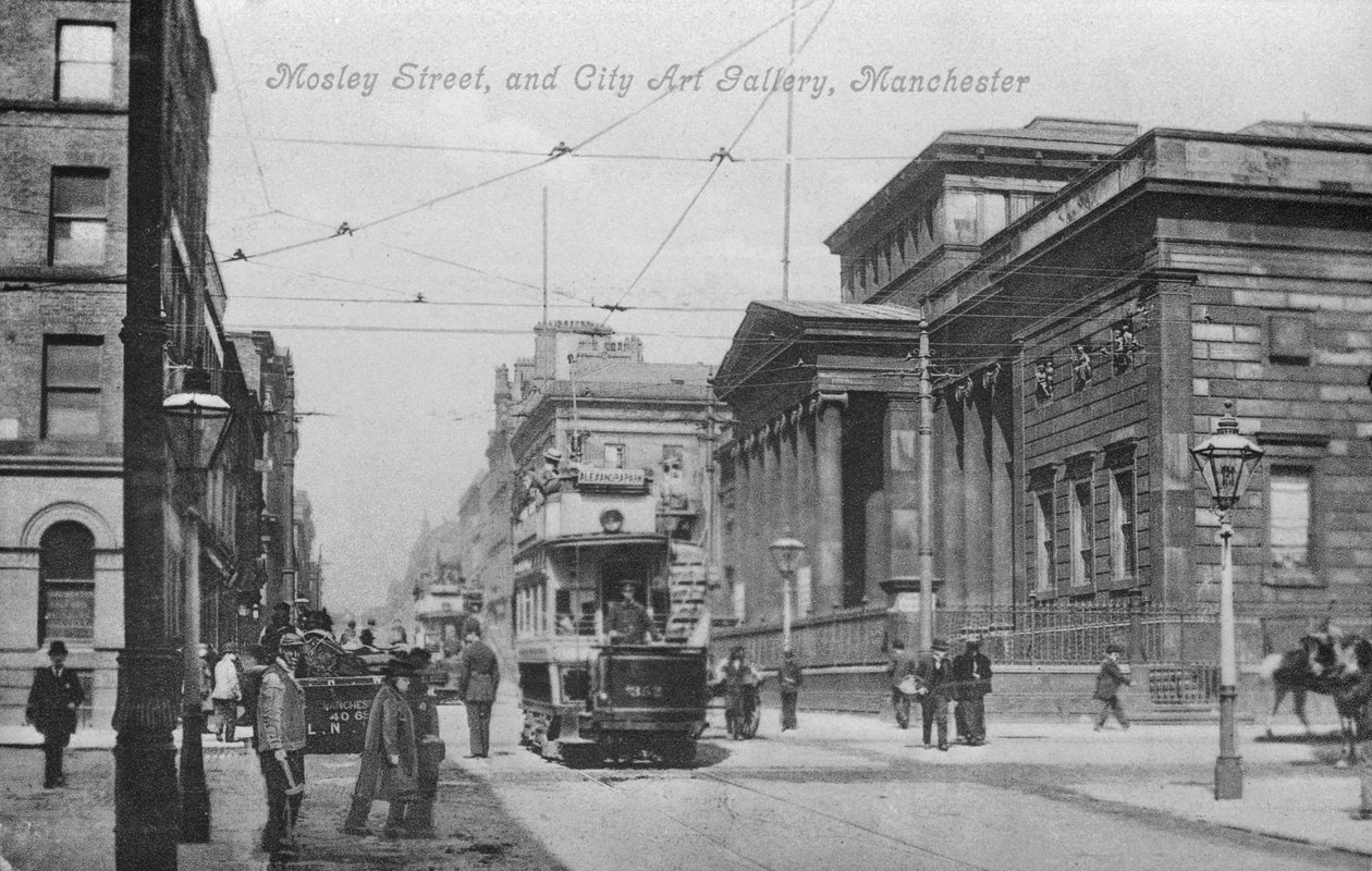 モスリーストリート、シティアートギャラリー、マンチェスター、c.1910 作： 英語の写真家