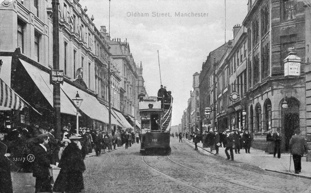 Oldham Street、マンチェスター、1910年頃 作： 英語の写真家