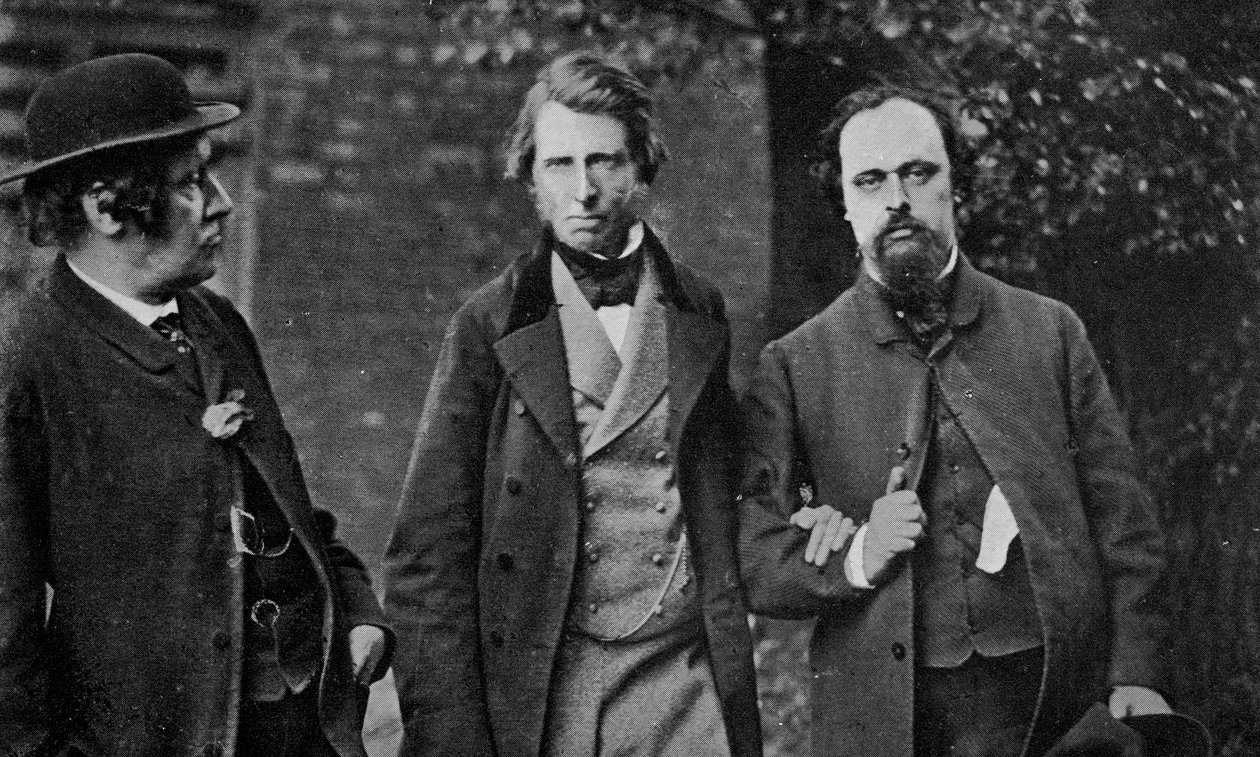 ウィリアムベルスコット、ジョンラスキン、ダンテガブリエルロセッティの肖像、1864年 作： 英語の写真家