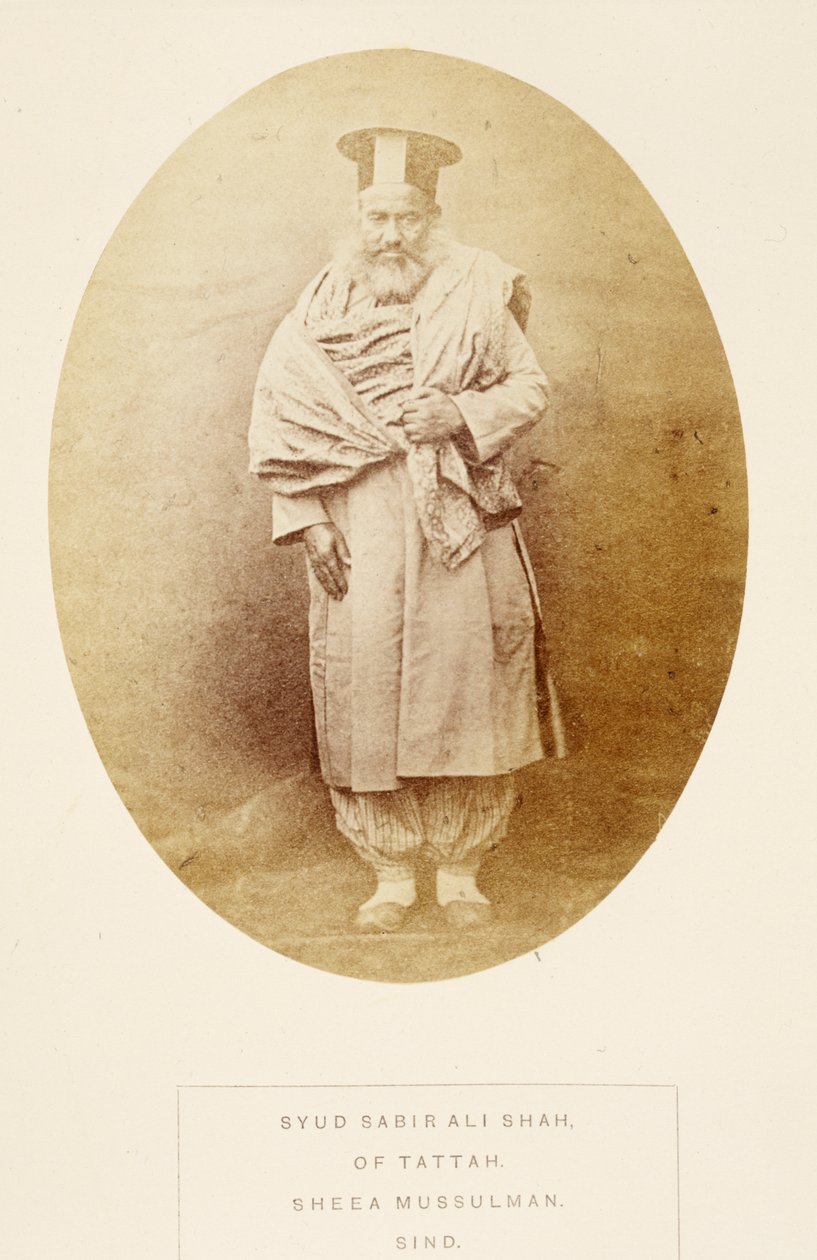 J.フォーブスワトソンによるインドの民衆からのタッド、シーアマッスルマン、シンドのSyud Sabir Ali Shah、1868年出版（アルブメンプリント） 作： 英語の写真家