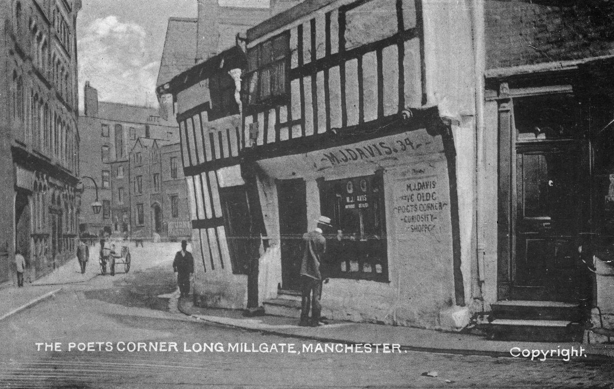 詩人のコーナー、ロングミルゲート、マンチェスター、c.1910 作： 英語の写真家