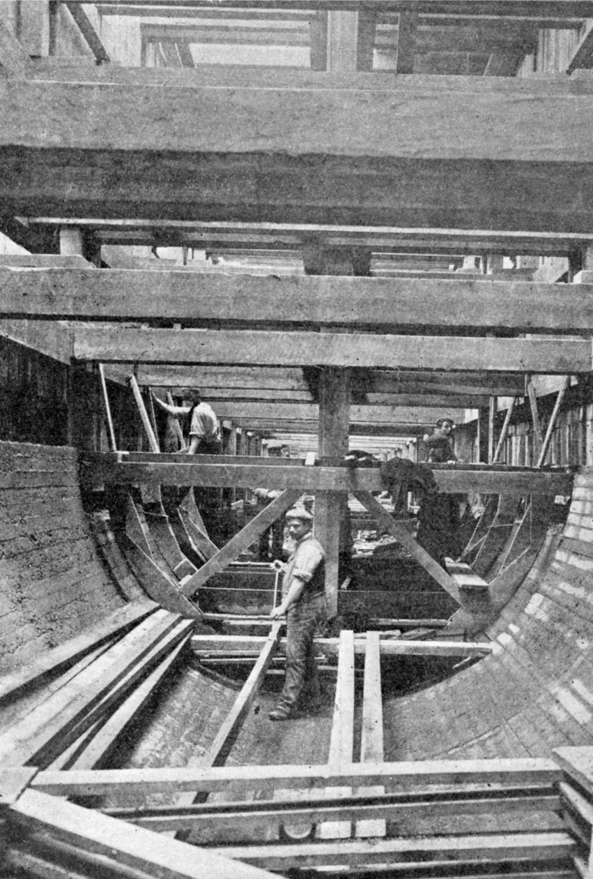 弓とビクトリアパークの下水道の木材とコンクリートの底、キングのイラスト、1901年6月1日 作： 英語の写真家