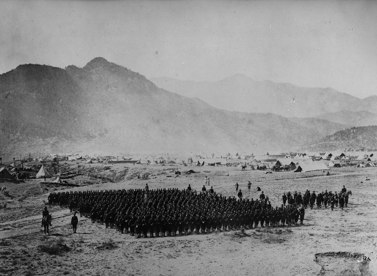 1878-80年の第二次アグロ・アフガニスタン戦争の間に形成された軍隊 作： 英語の写真家