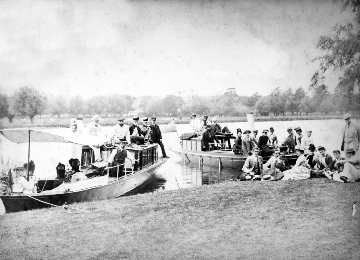 ビクトリアンリバースチーマーエクスカーション、1890年頃 作： 英語の写真家