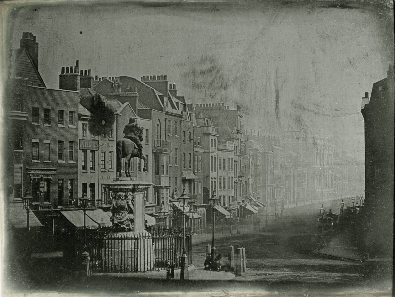 ホワイトホールとチャールズ1世の像（1600〜49年）、ロンドン、1852年頃 作： 英語の写真家