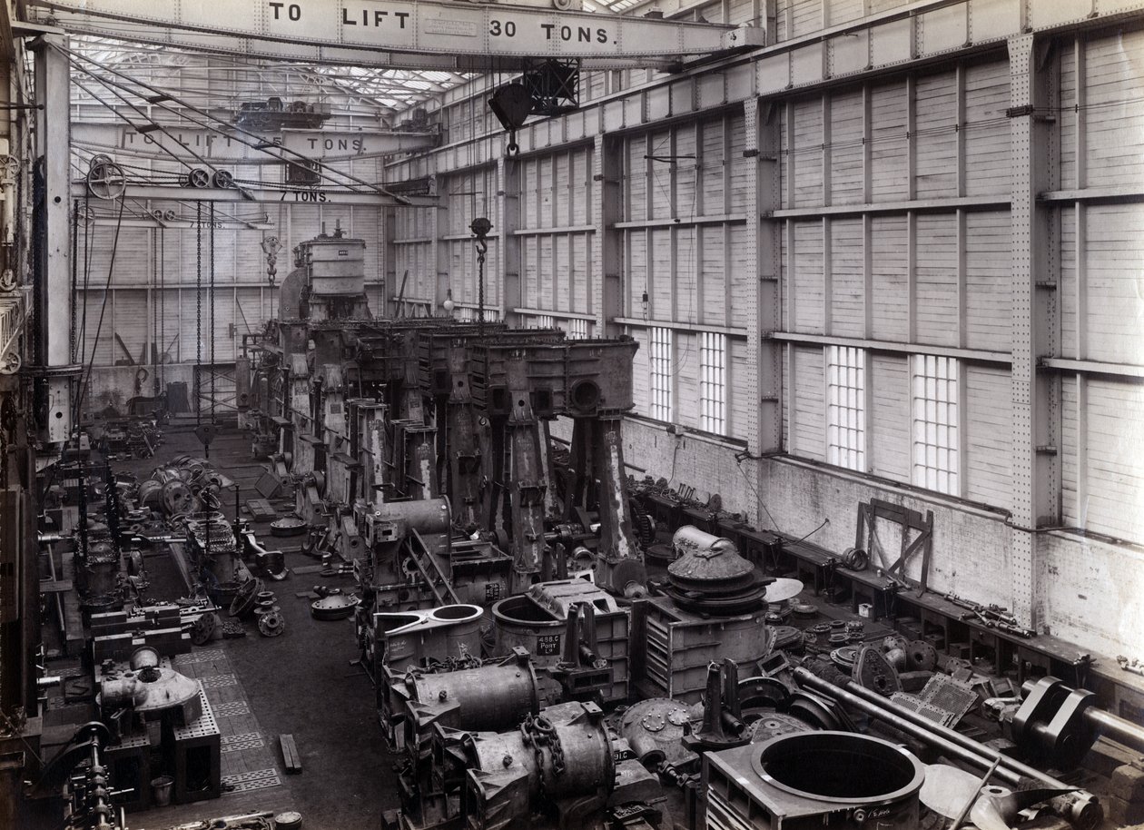 ヤードなし。 647、バイカル。 1896年に建設現場で組み立てられている砕氷列車フェリースチーマーバイカルの主なエンジンを表示 作： 英語の写真家