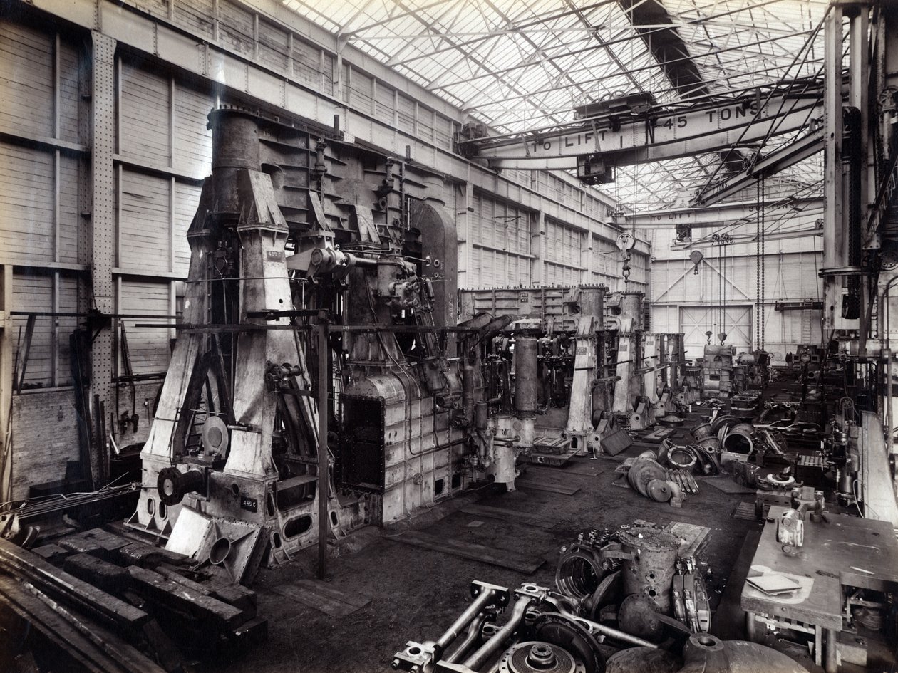 ヤードなし。 647、バイカル。 1896年に建設現場で組み立てられている砕氷列車フェリースチーマーバイカルの主なエンジンを表示 作： 英語の写真家