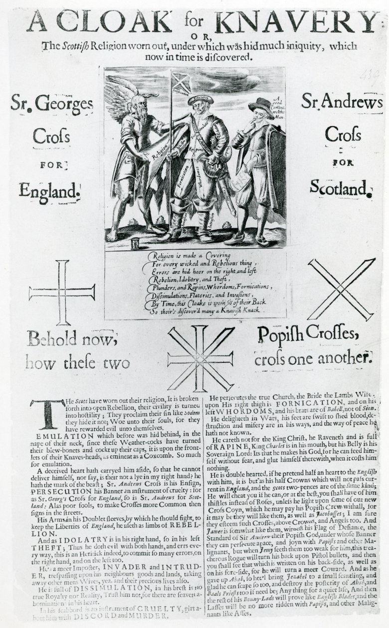 Knaveryのクローク、1642年（彫刻と活版） 作： 英語学校