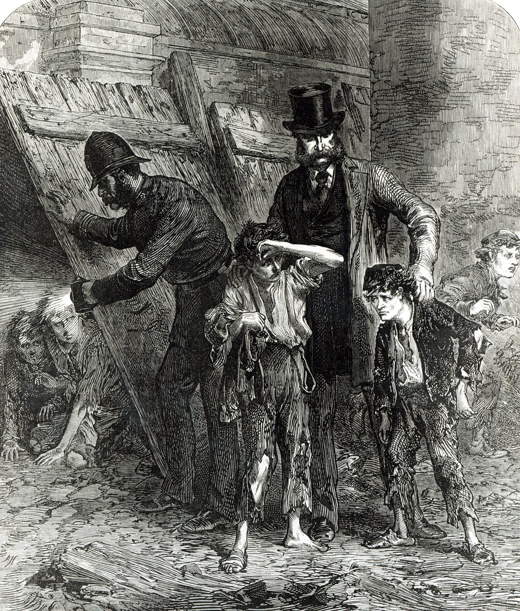 1871年9月9日の「The Illustrated London News」より、ロンドンの学校での撮影、午前2時40分 作： 英語学校
