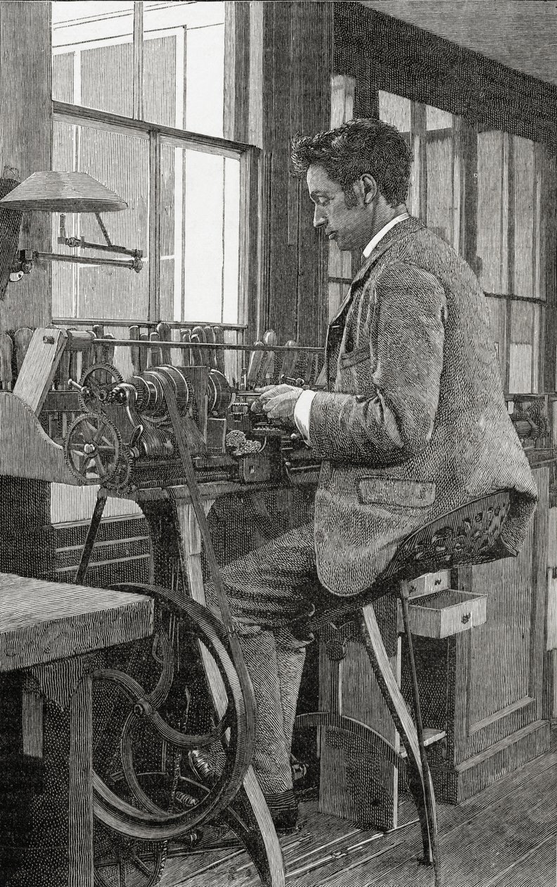 「The Illustrated Illustrated Magazine」（1891〜92年）の現代の旋盤ターナー 作： 英語学校