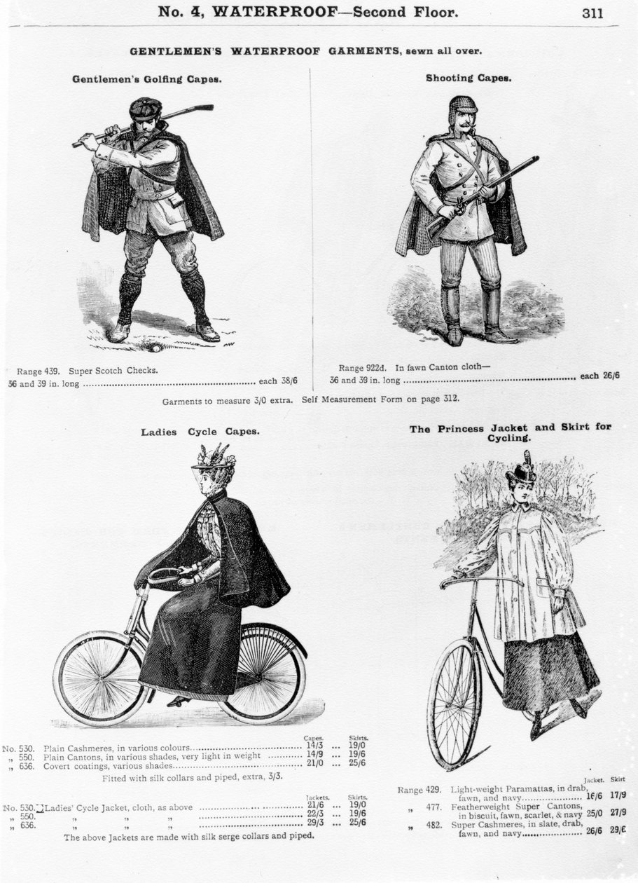 アウトドアウェアの広告、c.1880-1900 作： 英語学校