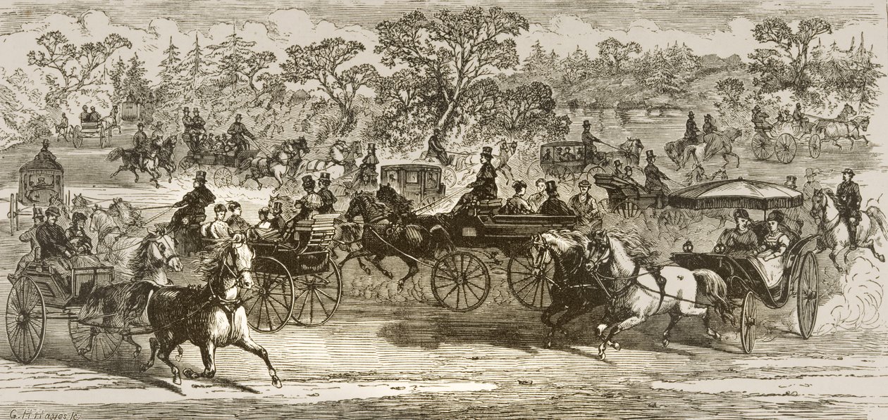 セントラルパークドライブ、ニューヨーク、1870年頃 作： 英語学校