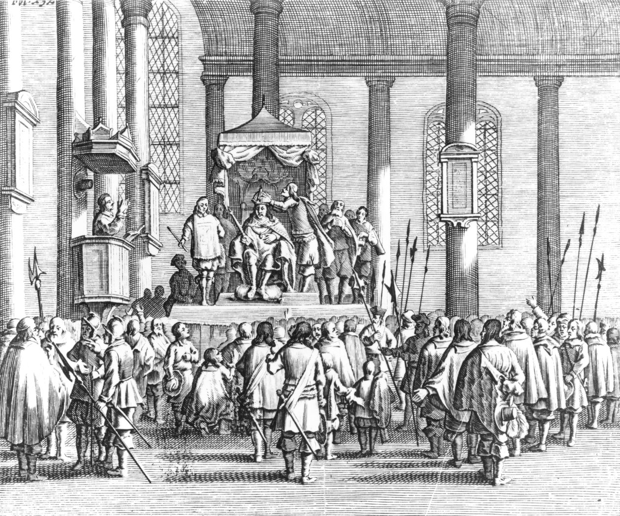 チャールズ2世（1630〜85年）、スコーンで戴冠、1651年 作： 英語学校